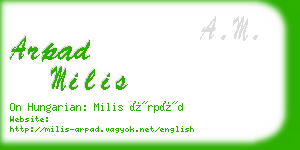 arpad milis business card